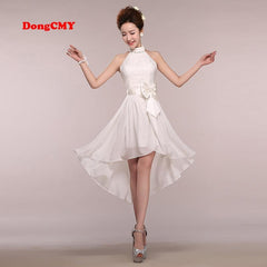 Sleeveless Halter Ankle-Length Bridesmaid Dress