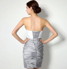 Sleeveless Pleats Embroidery  with Jacket Above Knee Sheath Short Dress