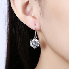 Snowflake Drop Earring in White Gold Plated