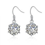 Snowflake Drop Earring in White Gold Plated