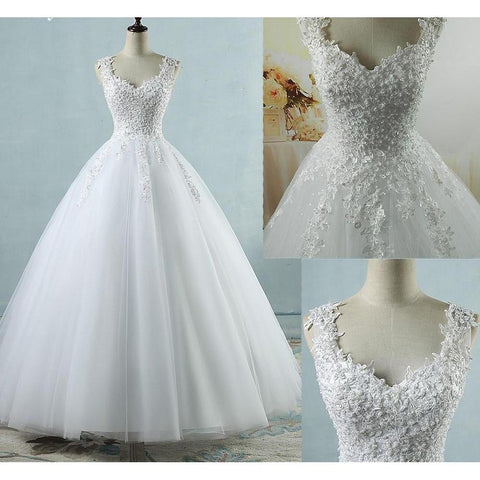 Spaghetti Straps Tulle Wedding Dress