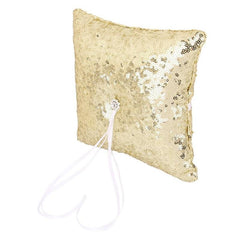 Sparkling Ring Bearer Pillow with White Ribbon