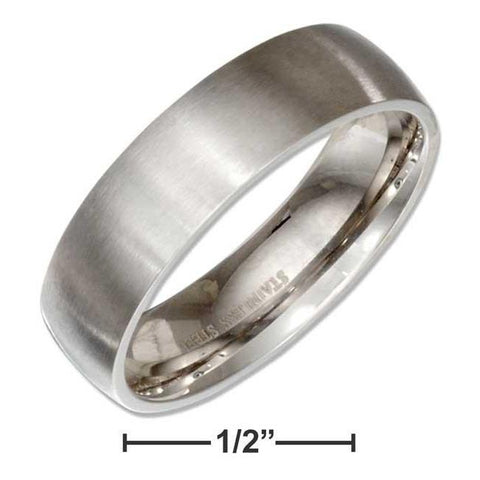 Stainless Steel Brushed 6mm Wedding Band Ring