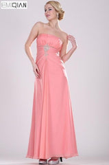 Strapless Empire Long Bridesmaid Dress