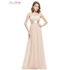 Strapless Ruched Bust Chiffon Long Bridesmaid Dress