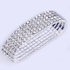 Stretchy 5 Row Rhinestone Crystal Bracelet