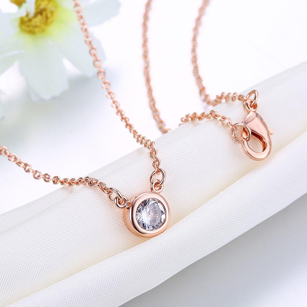 Swarovski Crystal 18K Rose Plated Bezel Necklace