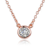Swarovski Crystal 18K Rose Plated Bezel Necklace