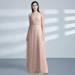 Sweetheart A-line V-neck Sleeveless Bridesmaid Dress