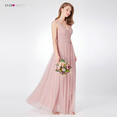 Sweetheart A-line V-neck Sleeveless Bridesmaid Dress