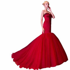 Sweetheart Corset Back Satin Tulle Pearls Bridesmaid Dress