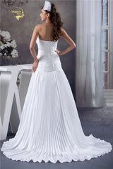 Taffeta Wedding Dress  Zipper With Train