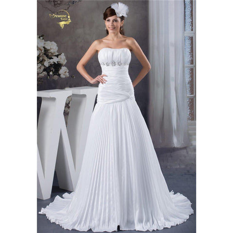 Taffeta Wedding Dress  Zipper With Train