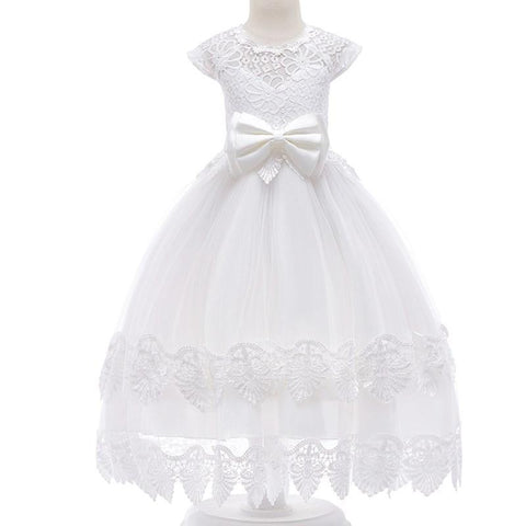 Tassel Lace Long Flower Girl Dress Pink or White
