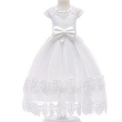 Tassel Lace Long Flower Girl Dress Pink or White