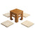 Tea table Bamboo stool Coffee table with 4 Cushions