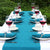 Teal Blue Table Runner + Napkins + Chair Sash Bows + Napkin Rings