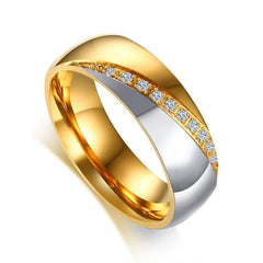 Temperament Wedding Rings CZ Stones Stainless Steel