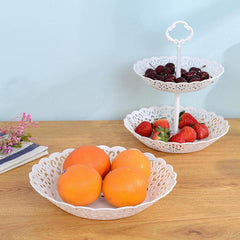 Three Tier White Fruit Plate or Dessert Stand