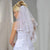 Two Layers Tulle Rbbon Edge Bridal Veils