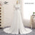 V-neck Chapel Train Long Zipper Cap Sleeves Lace Applique A Line Wedding Dress