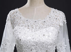 Wedding Dress Ball Gown/ Princess Style Lace Vintage Plus Size Available Long Sleeves