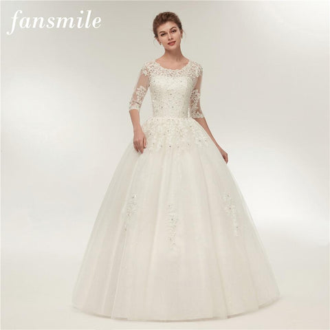 Wedding Dress Ball Gown/ Princess Style Lace Vintage Plus Size Available Long Sleeves