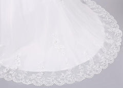 Wedding Dress Lace Half Sleeve Court Train Boat Neck Elegant Wedding Gown