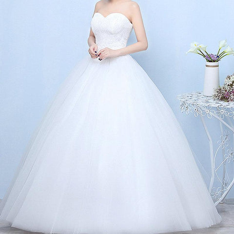 Wedding Dress Princess Lace White Ball Gown