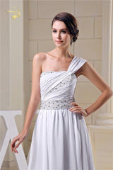 Wedding Dresses Beading One Shoulder