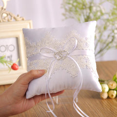 Wedding Ring Pillow Double Hearts