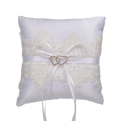 Wedding Ring Pillow Double Hearts