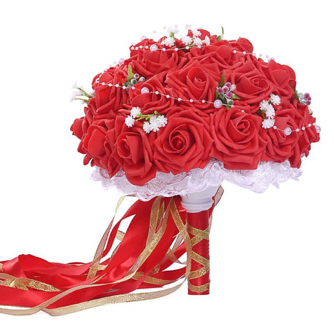 Whimsical Bouquet with Flowing Ribbons Multiple colors