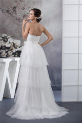 White A Line Tulle Wedding Dress