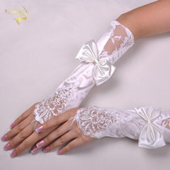 White And Ivory Lace Gloves