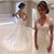 White Backless Lace Mermaid Wedding Dresses 2019 V-Neck Short Sleeve