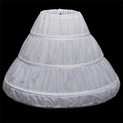 White Children Petticoat A-line 3 Hoops Kids Crinoline Underskirt