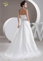 White / Ivory A Line Organza Perfect Belt Wedding Dress