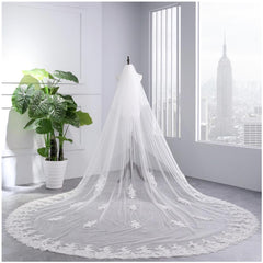 White Ivory Cathedral Wedding Veil