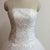 White Lace Long Back  Short Front Wedding Dress Crystals High Low