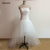 White Lace Long Back  Short Front Wedding Dress Crystals High Low