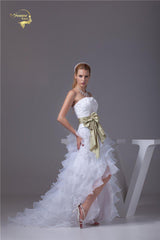 White Wedding Dress A Line Beading Organza