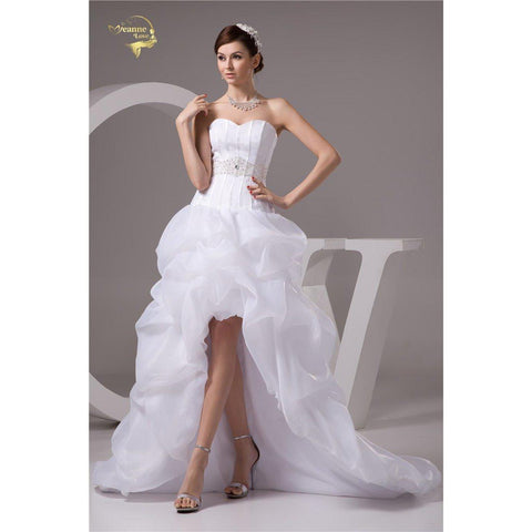 White Wedding Dress Sweetheart A Line Rhinestone Beading Organza