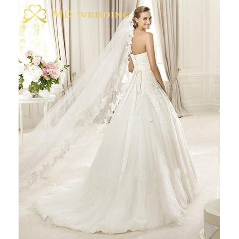 White/Ivory Wedding Veil 3m Long Comb