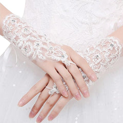 Women Fingerless Lace Gloves