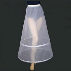 Women White 2 Hoops A-line Crinoline