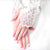 Womens Long Gloves Fingerless Embroidery Lace Trim