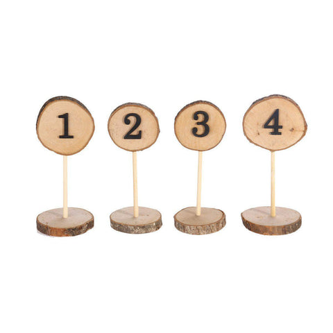 Wooden Table Numbers 1-10 with Base Holder